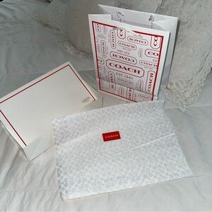 Coach gift box 10” x 6” x 2.5”  w/ shopping bag coach tissue and sticker new